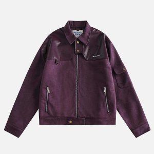 retro faux leather jacket edgy & vintage streetwear 2194