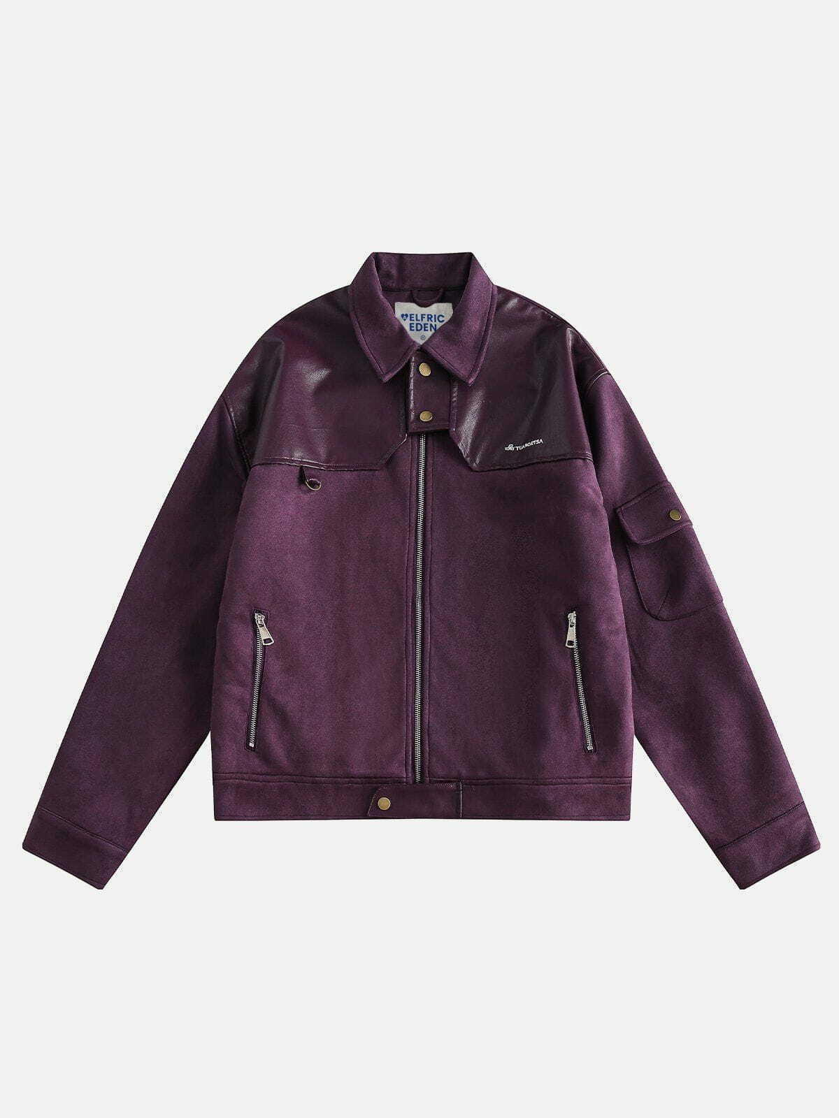 retro faux leather jacket edgy & vintage streetwear 2194