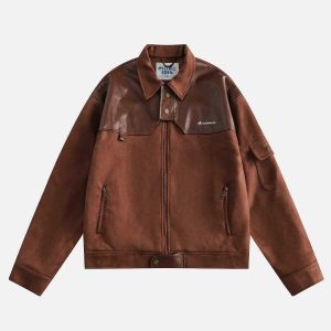 retro faux leather jacket edgy & vintage streetwear 8897