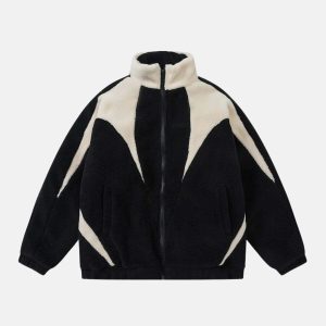retro furry fleece jacket   chic & cozy winter essential 5504
