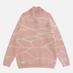 retro fuzzy turtleneck sweater urban chic 8618
