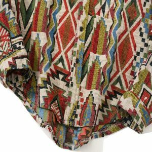 retro geometric shirt chic texture & urban appeal 6074