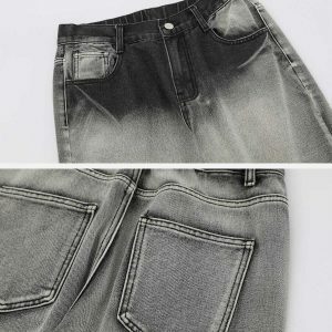 retro gradient straight leg jeans 5645