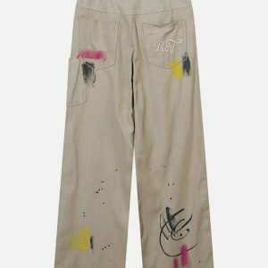 retro graffiti cargo pants edgy & vibrant streetwear 4978