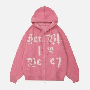 retro letter embroidery hoodie urban streetwear 7293