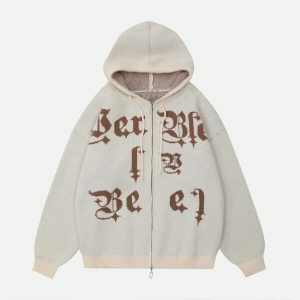 retro letter embroidery hoodie urban streetwear 8315