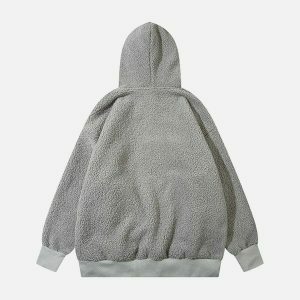 retro lightning star sherpa hoodie edgy & vibrant streetwear 6135