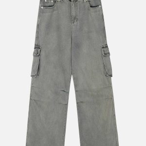 retro loose fit jeans with big pockets 7620