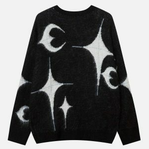 retro moon and star sweater edgy & vibrant streetwear 6438