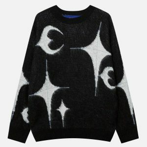 retro moon and star sweater edgy & vibrant streetwear 7690
