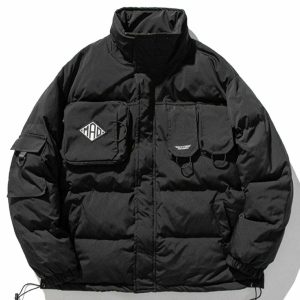 retro patchwork coat   iconic winter streetwear 7850