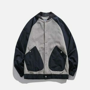 retro patchwork corduroy jacket urban fashion trend 2273