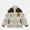 retro patchwork padded jacket   iconic & youthful style 3958