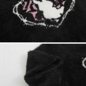 retro rabbit heart embroidery tee urban chic 4379