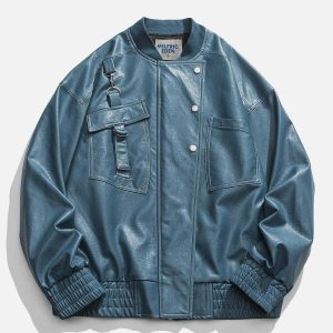 retro racer leather jacket bold & edgy streetwear 6185