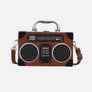retro radio style crossbody bag   chic & unique accessory 7186