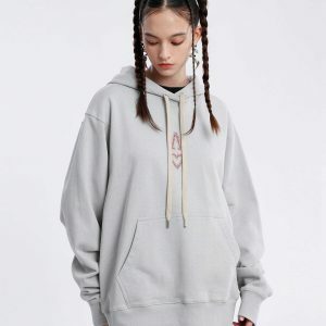 retro rhinestone logo hoodie edgy & vibrant streetwear 3603