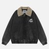 retro sherpa denim jacket   washed finish & urban chic 1529