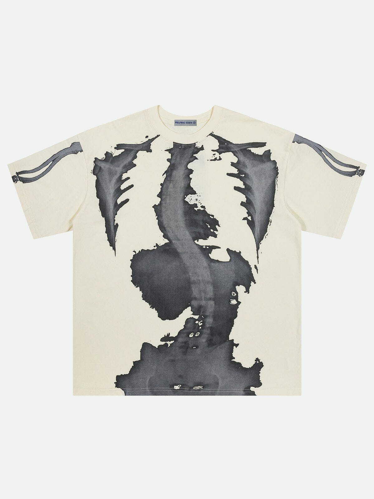 retro skeleton print tee edgy streetwear 4661