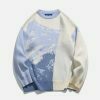 retro snow mountain sweater   chic & cozy y2k style 7903
