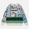 retro snowflake sweater festive & edgy winter fashion 4935