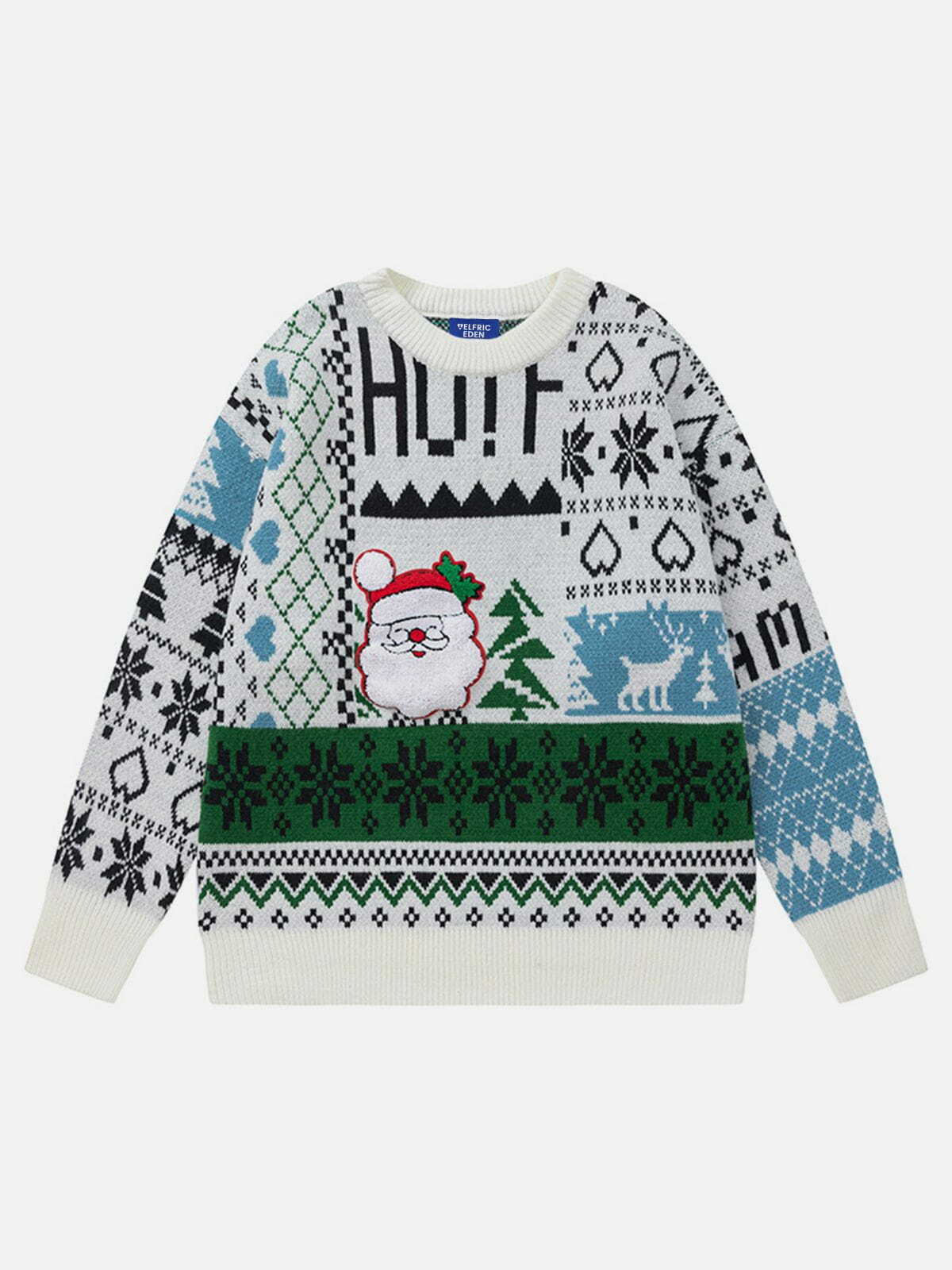 retro snowflake sweater festive & edgy winter fashion 4935