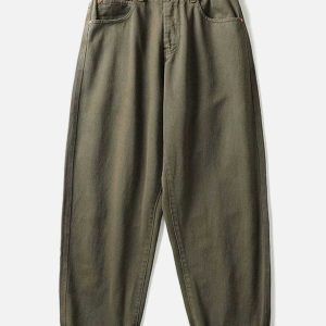 retro solid pants sleek design & urban appeal 7166