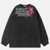 retro spider print sweatshirt edgy & vibrant streetwear 2248