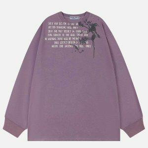 retro spider print sweatshirt edgy & vibrant streetwear 6636