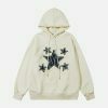retro star applique hoodie edgy & vibrant streetwear 4711