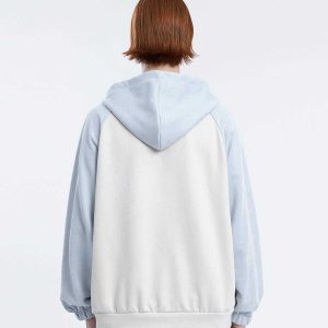 retro star patchwork hoodie edgy & vibrant streetwear 5846