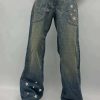 retro star print jeans low rise & straight leg appeal 4985