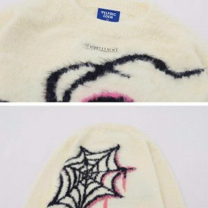 retro star spider sweater edgy & vibrant streetwear 5440