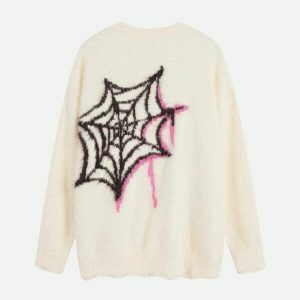 retro star spider sweater edgy & vibrant streetwear 5909