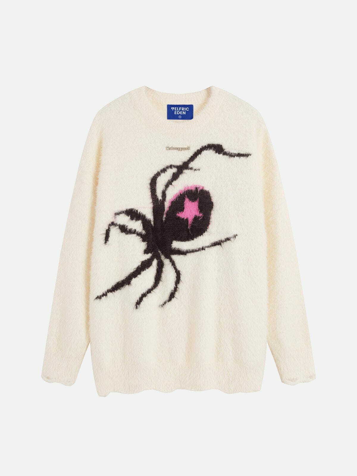 retro star spider sweater edgy & vibrant streetwear 8701