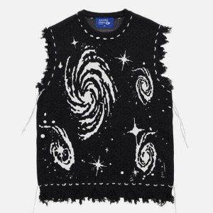 retro starry night swirl vest   chic & youthful appeal 7140