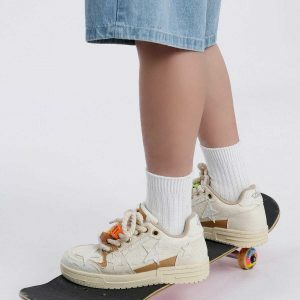 retro starryclimb skate shoes   embroidered urban chic 3263