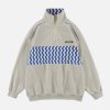 retro stitched sweatshirt   youthful & dynamic style 7872