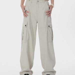 retro straight cargo pants edgy & vibrant streetwear 5923