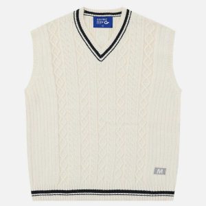 retro twist sweater vest urban fashion trend 1324