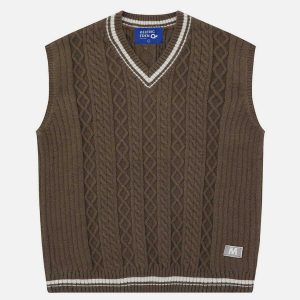 retro twist sweater vest urban fashion trend 1411
