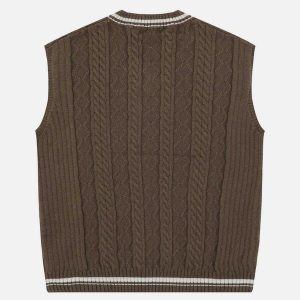 retro twist sweater vest urban fashion trend 3294