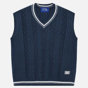 retro twist sweater vest urban fashion trend 6896