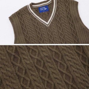retro twist sweater vest urban fashion trend 8936