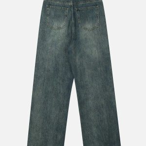 retro washed jeans with rough edge detail 2661