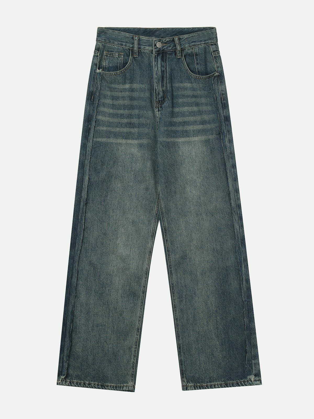 retro washed jeans with rough edge detail 5111