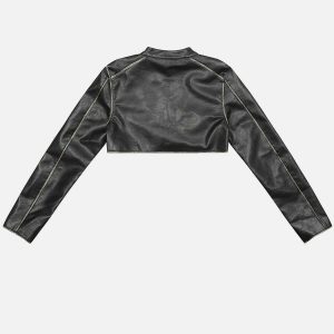 retro washed leather racing jacket edgy & iconic 1278