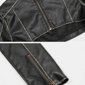 retro washed leather racing jacket edgy & iconic 2380