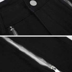 retro zipper pants vintage streetwear essential 2224