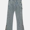 retro zipup flared jeans vintage wash & chic appeal 2981